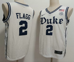 Nike Duke Blue Devils #2 Cooper Flagg white black number NCAA jersey