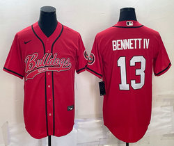 Nike Georgia Bulldogs #13 Stetson Bennett IV Red Authentic stitched baseball jersey