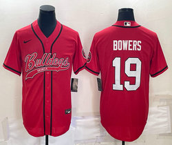Nike Georgia Bulldogs #19 Brock Bowers Red Authentic stitched baseball jersey