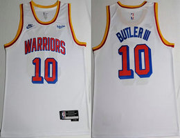 Nike Golden State Warriors #10 Jimmy Bulter III White Classic Basketball Jersey
