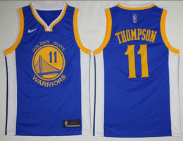 Nike Golden State Warriors #11 Klay Thompson Royal Game Authentic Stitched NBA Jerseys