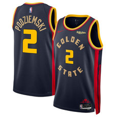 Nike Golden State Warriors #2 Brandin Podziemski Navy 2024-25 City Stitched NBA Jersey