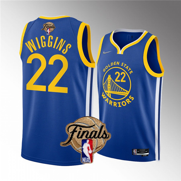 Nike Golden State Warriors #22 Andrew Wiggins Blue 2022 Finals Authentic Stitched NBA jersey