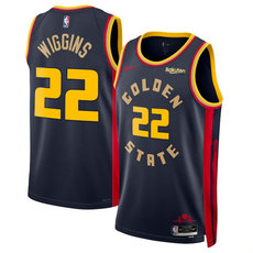 Nike Golden State Warriors #22 Andrew Wiggins Navy 2024-25 City Stitched NBA Jersey