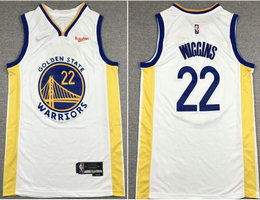 Nike Golden State Warriors #22 Andrew Wiggins White 75th anniversary With Advertising Authentic Stitched NBA jersey