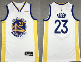 Nike Golden State Warriors #23 Draymond Green White 75th anniversary With Advertising Authentic Stitched NBA jersey