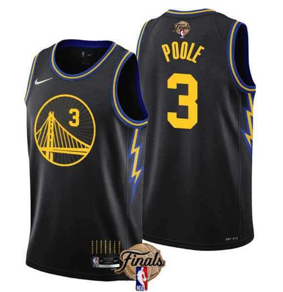 Nike Golden State Warriors #3 Jordan Poole Black 2022 Finals Authentic Stitched NBA jersey
