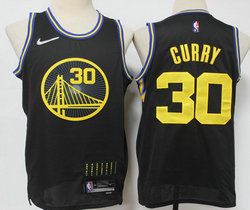 Nike Golden State Warriors #30 Stephen Curry Black City 75th anniversary Authentic Stitched NBA Jersey