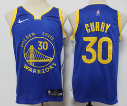 Nike Golden State Warriors #30 Stephen Curry Blue 75th anniversary Authentic Stitched NBA jersey