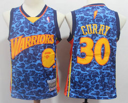 Golden State Warriors #30 Stephen Curry Blue Comfort monkeys Authentic Stitched NBA Jersey