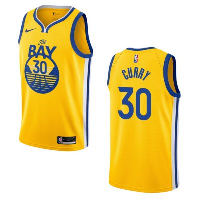 Nike Golden State Warriors #30 Stephen Curry Gold 20-21 BAY Authentic Stitched NBA jersey
