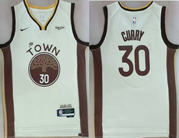 Nike Golden State Warriors #30 Stephen Curry White 2026 City With Advertising Jersey