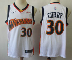 Nike Golden State Warriors #30 Stephen Curry White Game Lightning Edition Throwback Authentic Stitched NBA Jersey