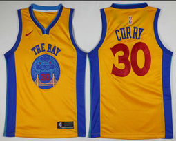 Nike Golden State Warriors #30 Stephen Curry Yellow City Authentic Stitched NBA Jersey