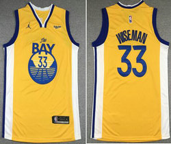 Jordan Golden State Warriors #33 James Wiseman Gold 20-21 BAY Authentic Stitched NBA jersey