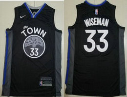 Nike Golden State Warriors #33 James Wisemant Black Authentic Stitched NBA Jersey