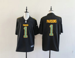 Nike Green Bay Packers #1 Micah Parsons Black Fashion Stitched Football Jersey