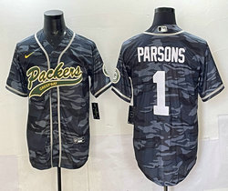 Nike Green Bay Packers #1 Micah Parsons Gray Camo Joint Authentic stitched NFL jersey