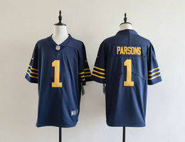 Nike Green Bay Packers #1 Micah Parsons Throwback Blue Vapor Untouchable NFL Jersey