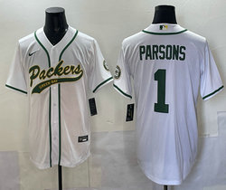 Nike Green Bay Packers #1 Micah Parsons White Joint baseball jersey