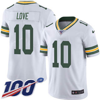Nike Green Bay Packers #10 Jordan Love 100th Season White Vapor Untouchable Authentic Stitched NFL Jersey