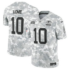 Nike Green Bay Packers #10 Jordan Love 2024 Salute to Service Authentic Stitched NFL Jersey