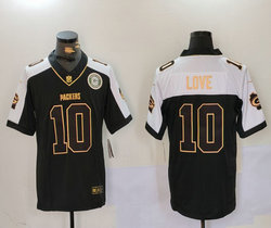 Nike Green Bay Packers #10 Jordan Love Black With patch Thanksgiving F.U.S.E. Stitched NFL Jersey