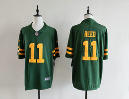 Nike Green Bay Packers #11 Jayden Reed Green Gold Name Authentic Stitched NFL Jersey