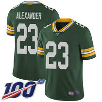 Nike Green Bay Packers #23 Jaire Alexander With NFL 100th Season Patch Green Vapor Untouchable Authentic Stitched NFL Jersey