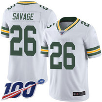 Nike Green Bay Packers #26 Darnell Savage With 100th Season Patch White Vapor Untouchable Authentic Stitched NFL Jersey