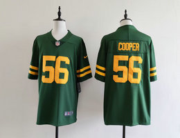 Nike Green Bay Packers #56 Edgerrin Cooper Green Gold Name Vapor Stitched Football Jersey
