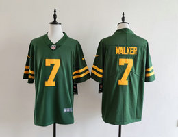 Nike Green Bay Packers #7 Quay Walker Green Gold Name Vapor Untouchable Authentic Stitched NFL Jersey