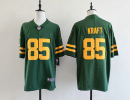 Nike Green Bay Packers #85 Tucker Kraft Green Gold Name Vapor Stitched Football Jersey
