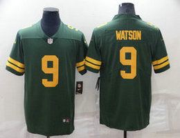 Nike Green Bay Packers #9 Christian Watson Green Yellow Number Vapor Untouchable Authentic Stitched NFL Jersey