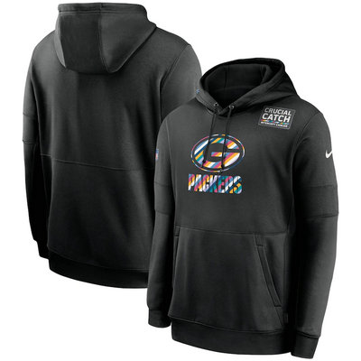 Nike Green Bay Packers Black Crucial Catch Sideline Performance Pullover Hoodie