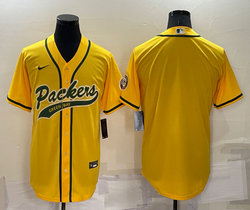 Nike Green Bay Packers Blank Gold Joint adults Authentic Stitched baseball jersey