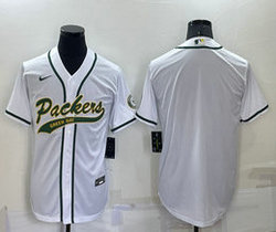 Nike Green Bay Packers Blank White Joint adults Authentic Stitched baseball jersey