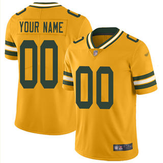 Nike Green Bay Packers Customized Gold Inverted Authentic Stitched NFL Jerseys