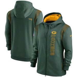 Nike Green Bay Packers Green 2021 zipper Hoodie
