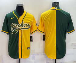 Nike Green Bay Packers Green Gold Split Joint Adults Authentic Stitched baseball jersey
