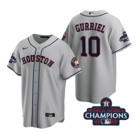 Nike Houston Astros #10 Yuli Gurriel Gray 2022 World Series Champions Game Authentic Stitched MLB Jersey
