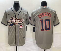 Nike Houston Astros #10 Yuli Gurriel Gray Joint Team Patch on front Stitched MLB Jersey