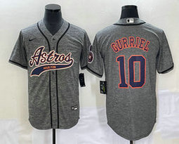 Nike Houston Astros #10 Yuli Gurriel Hemp grey Joint Stitched MLB Jersey