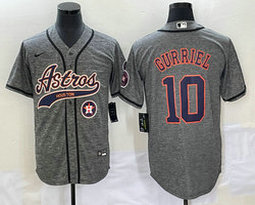 Nike Houston Astros #10 Yuli Gurriel Hemp grey Joint Team Patch on front Stitched MLB Jersey