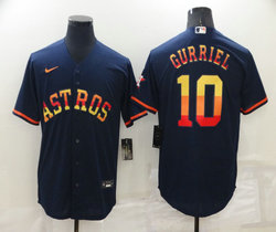 Nike Houston Astros #10 Yuli Gurriel Navy Rainbow Game Authentic Stitched MLB Jersey