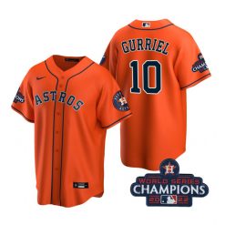 Nike Houston Astros #10 Yuli Gurriel Orange 2022 World Series Champions Game Authentic Stitched MLB Jersey