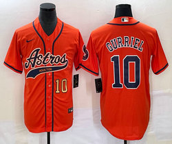 Nike Houston Astros #10 Yuli Gurriel Red Joint Gold #10 on front Stitched MLB Jersey