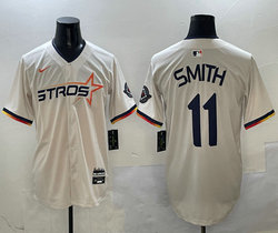 Nike Houston Astros #11 Cam Smith Cream 3(III) Joint Authentic Stitched MLB Jersey