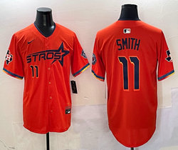 Nike Houston Astros #11 Cam Smith Orange 4(IV) Joint Authentic Stitched MLB Jersey
