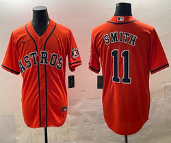 Nike Houston Astros #11 Cam Smith Orange Authentic Stitched MLB Jersey
